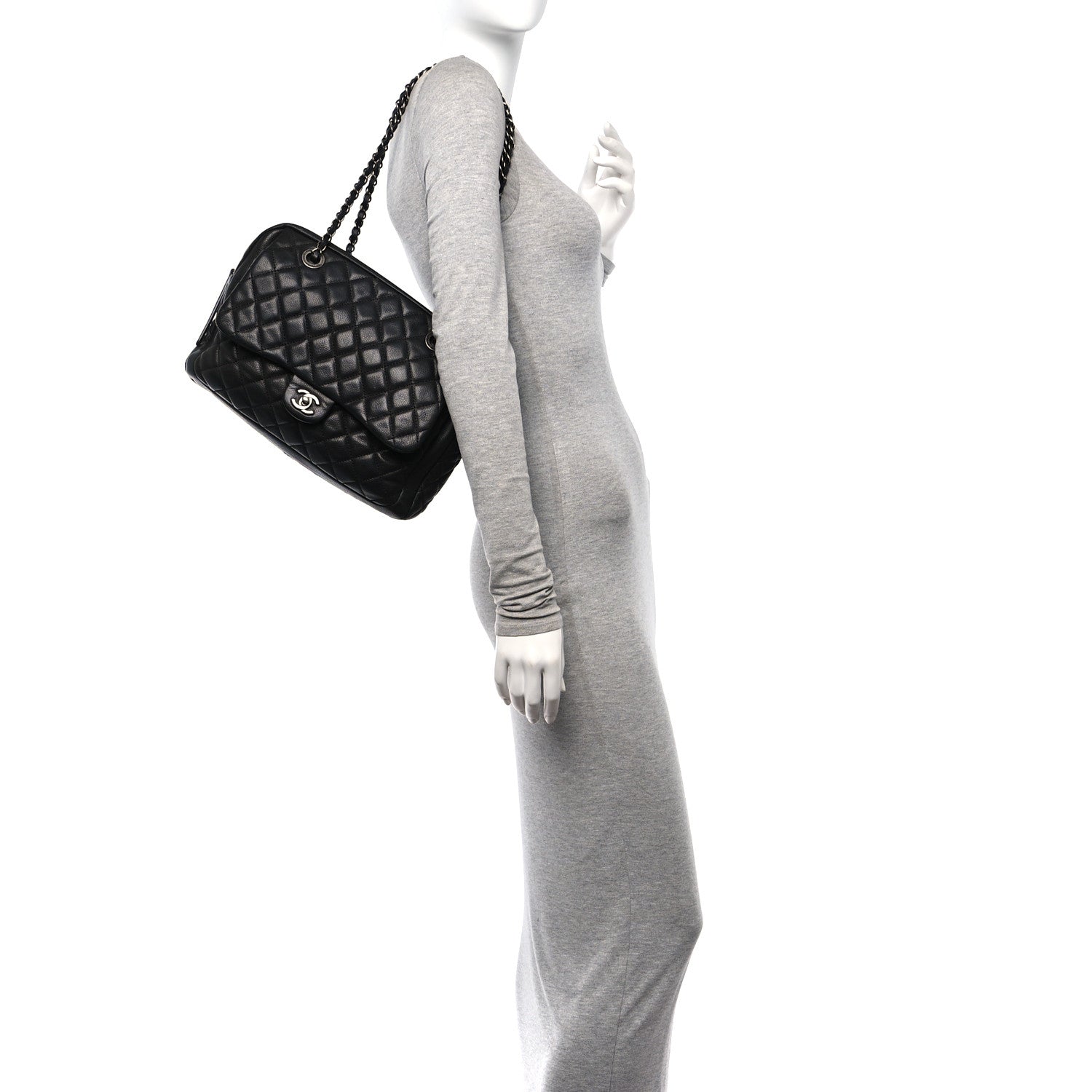 Chanel Caviar Quilted Travel Flap Tote Black 2 of 10