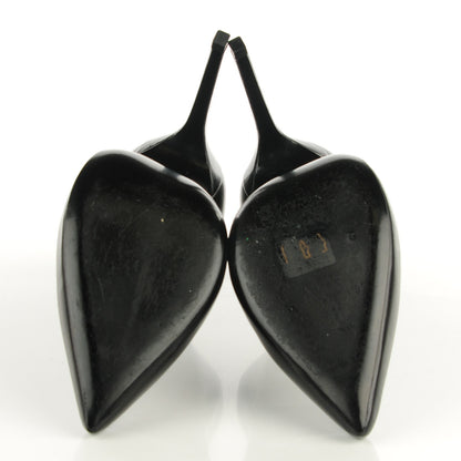 Saint Laurent Calfskin Paris 110 Escarpin Thorn Pumps 40 Black 6 of 8