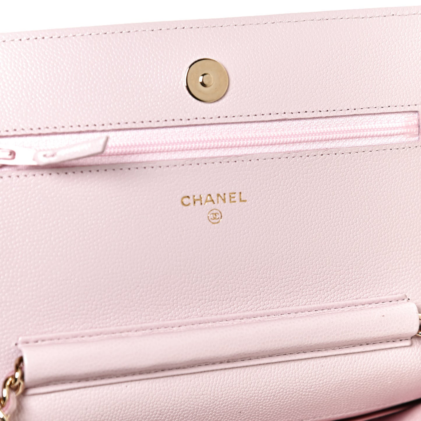 Caviar Quilted Coco Candy Wallet On Chain WOC Light Pink
