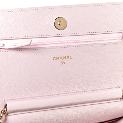 Chanel Caviar Quilted Coco Candy Wallet On Chain WOC Light Pink 6 of 11