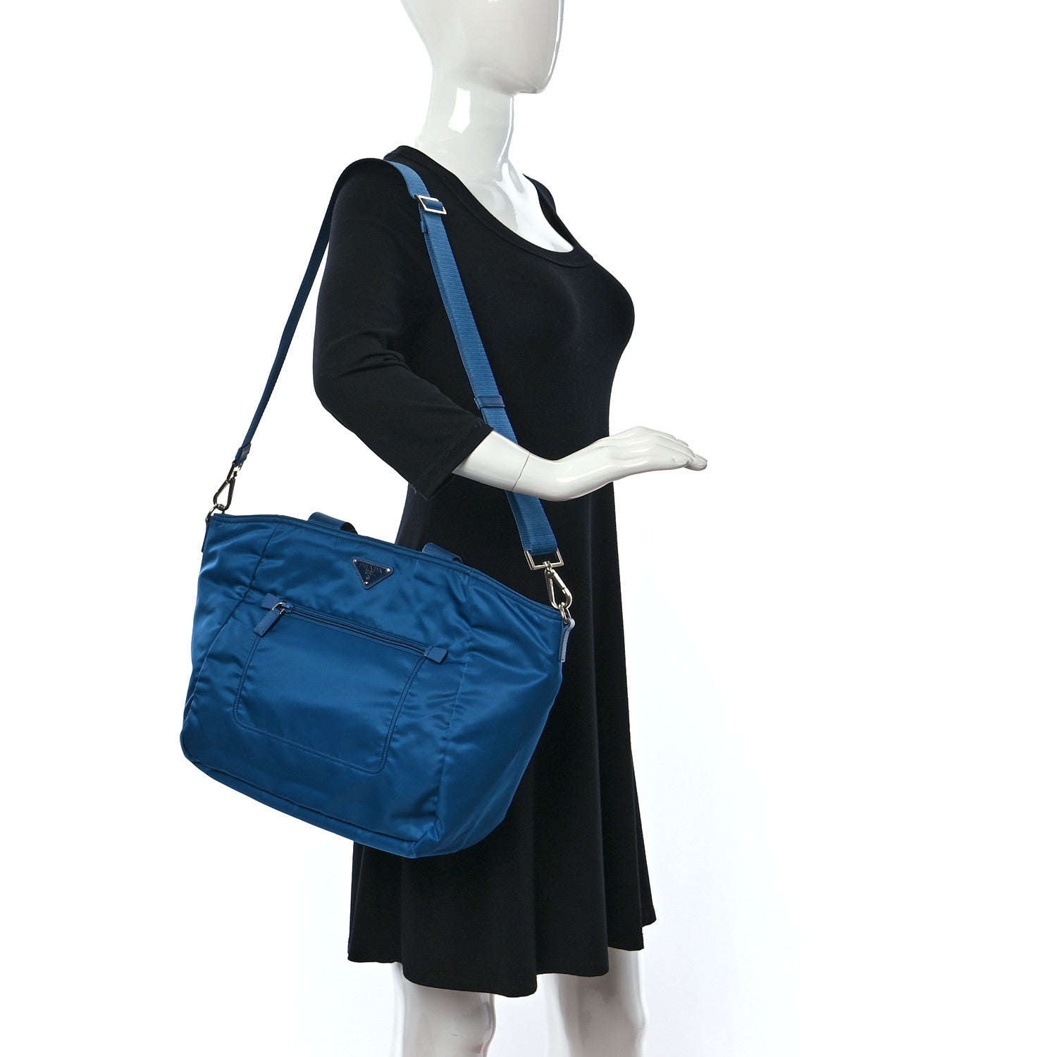 Prada Tessuto Nylon Tote Cobalto 2 of 8