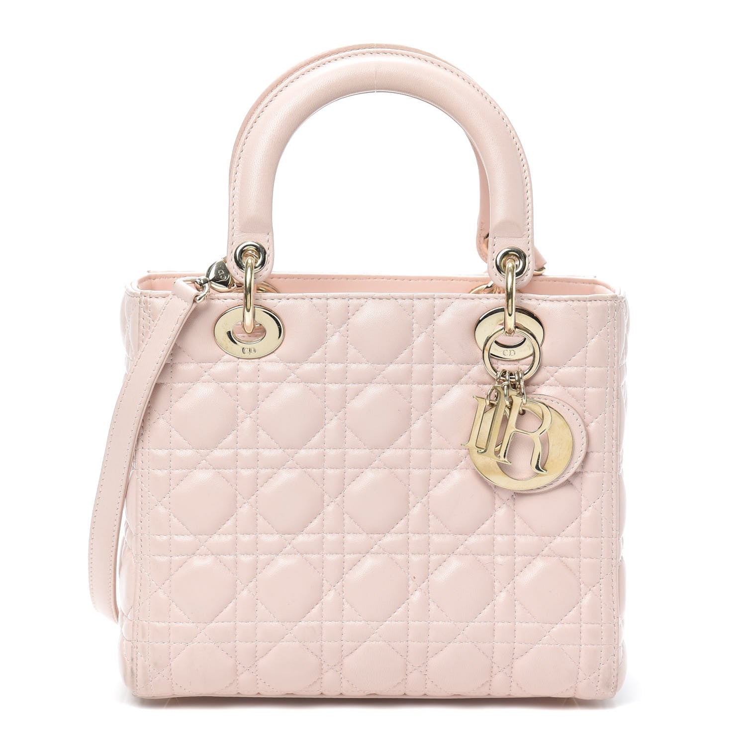 Christian Dior Lambskin Cannage Medium Lady Dior Light Pink 1 of 9