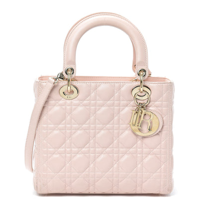 Christian Dior Lambskin Cannage Medium Lady Dior Light Pink 1 of 9