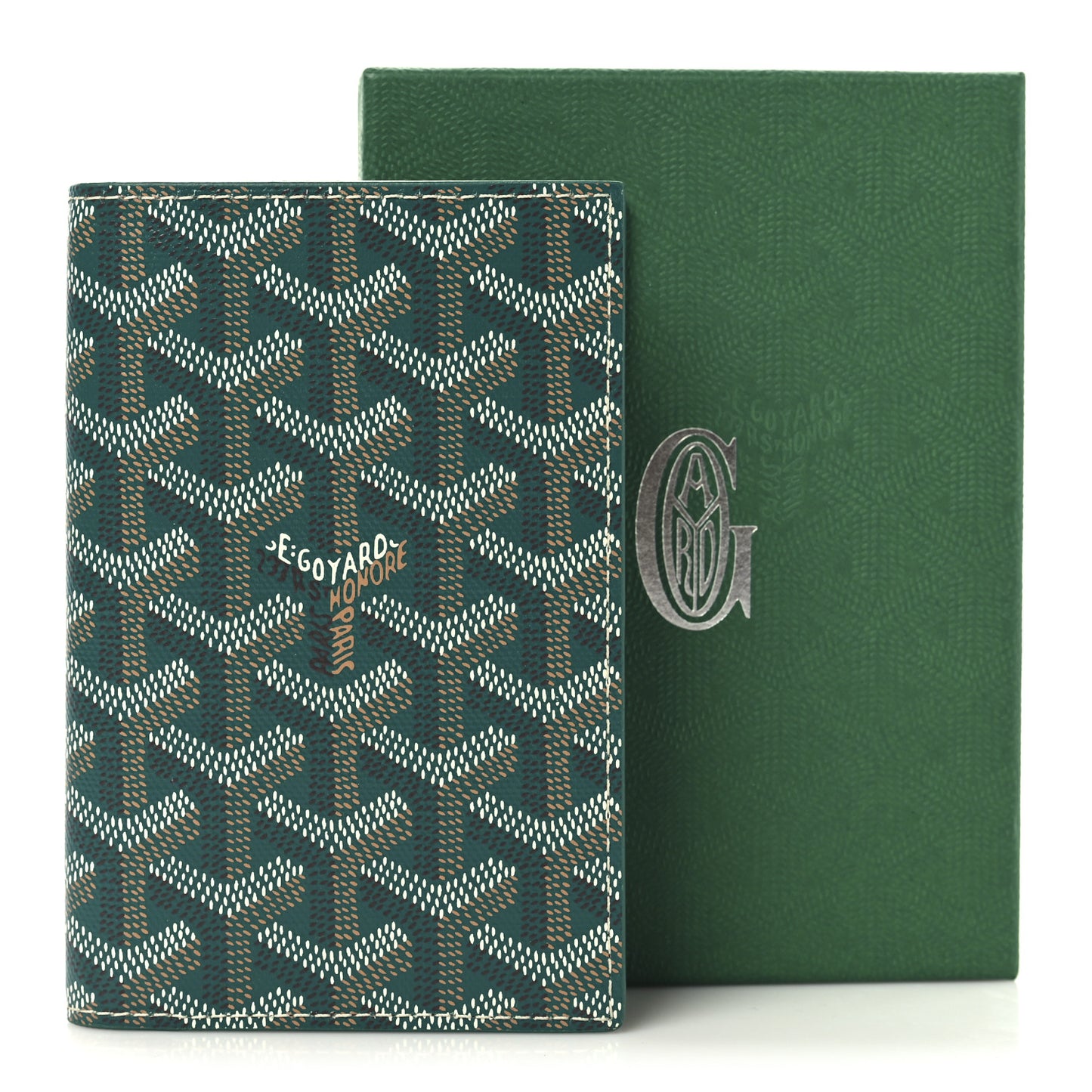 Goyardine Grenelle Passport Wallet Green