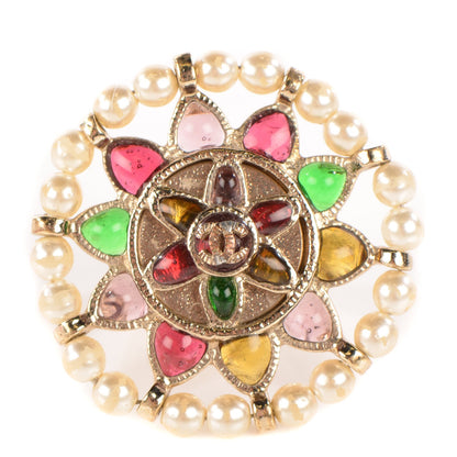 Chanel Gripox Pearl CC Ring Gold 6.5 Multicolor 1 of 6