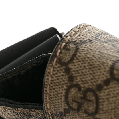 Gucci GG Supreme Monogram Web Flap Messenger Bag Black 14 of 15
