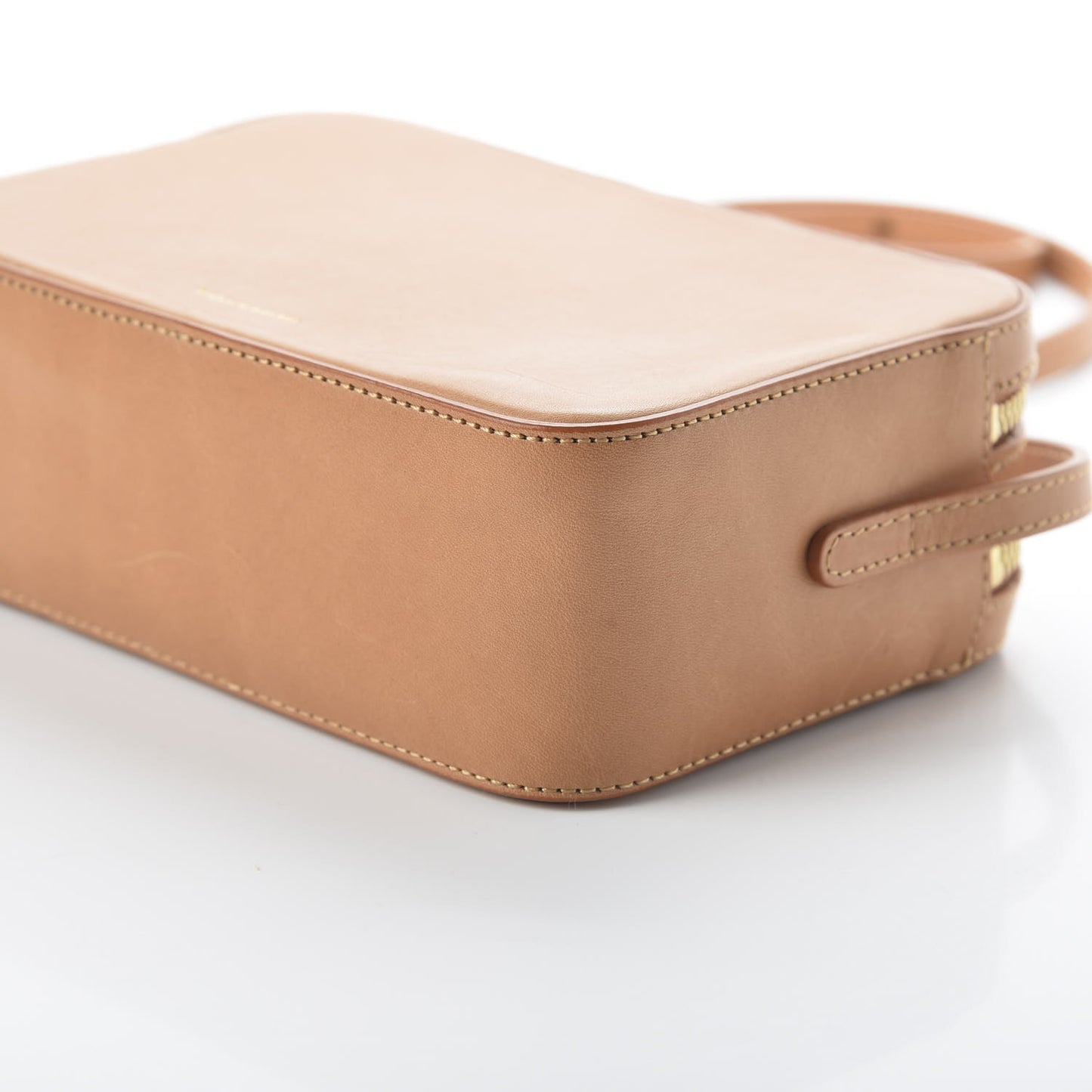 Vegetable Tanned Calfskin Double Zip Crossbody Cammello