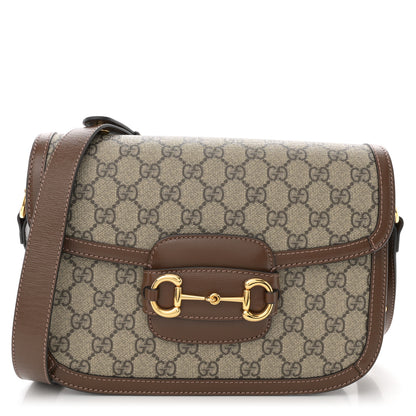Gucci GG Supreme Monogram Horsebit 1955 Shoulder Bag Beige Brown Sugar 1 of 11