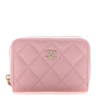 Chanel Caviar Quilted Zip Coin Purse Light Pink 1 of 7