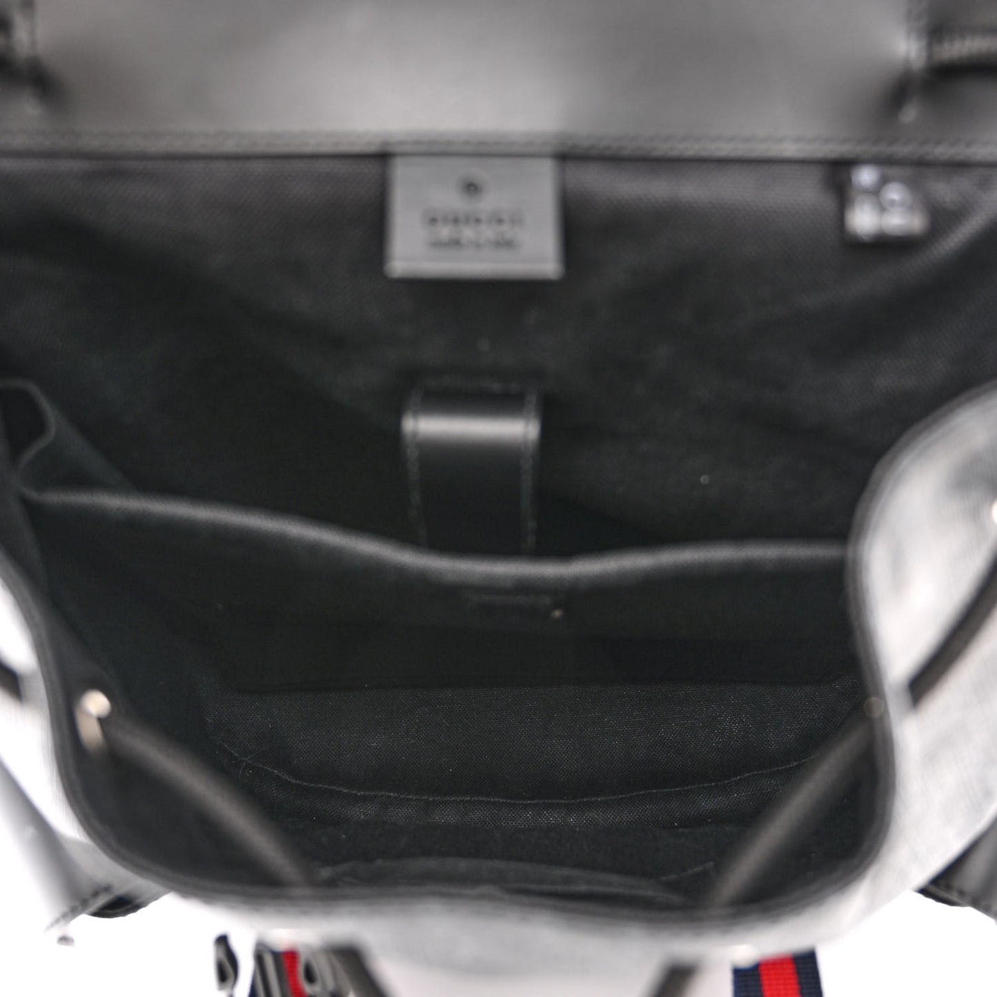 Soft GG Supreme Monogram Calfskin Web Double Buckle Backpack Black