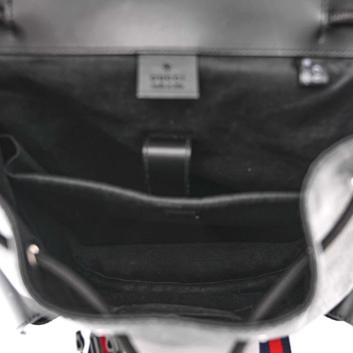 Gucci Soft GG Supreme Monogram Calfskin Web Double Buckle Backpack Black 6 of 12