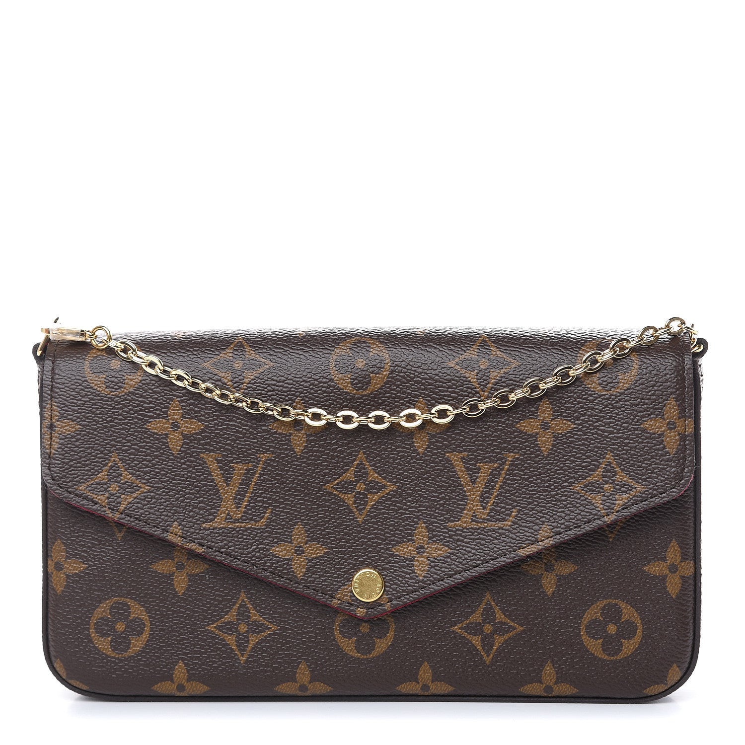 Louis Vuitton Monogram Pochette Felicie Chain Wallet Fuchsia 1 of 13