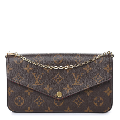 Louis Vuitton Monogram Pochette Felicie Chain Wallet Fuchsia 1 of 13