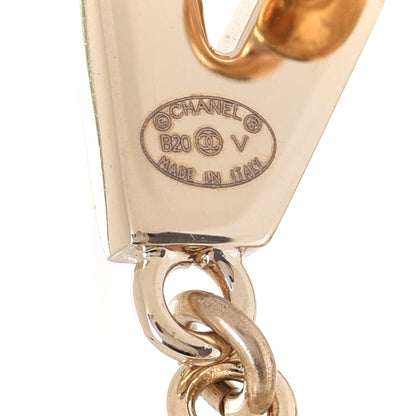 Chanel Metal Cha-Nel Logo Drop Earrings Gold 4 of 5
