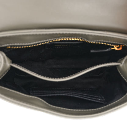 Saint Laurent Calfskin Y Quilted Monogram Toy Loulou Crossbody Bag Grey Kaki 5 of 12