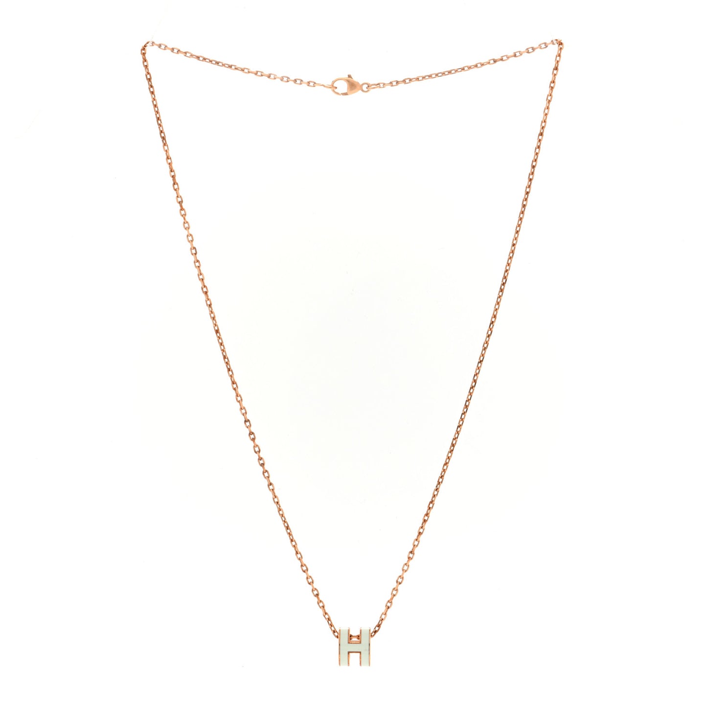 Lacquered Rose Gold Mini Pop H Pendant Necklace Vert Fizz