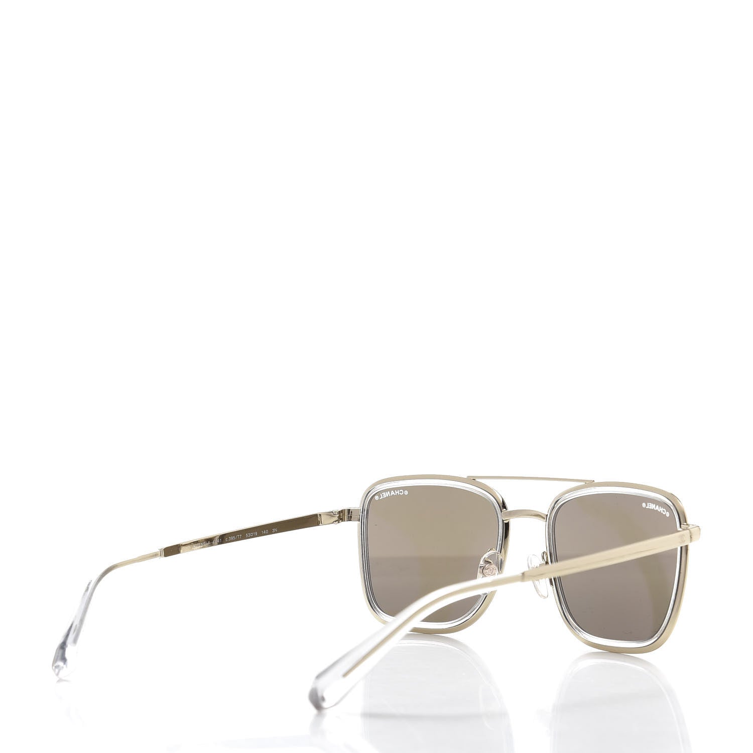 Chanel Metal Pilot Sunglasses 4241 Gold 4 of 8