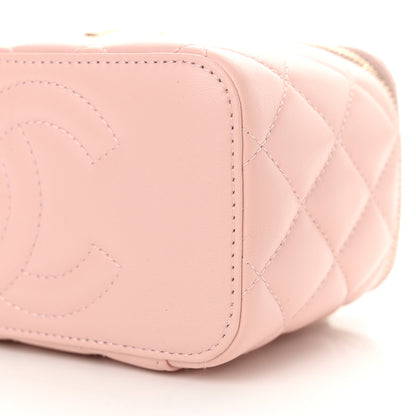 Chanel Lambskin Quilted Sweet Camellia Small Vanity Case With Chain Pink 10 of 12