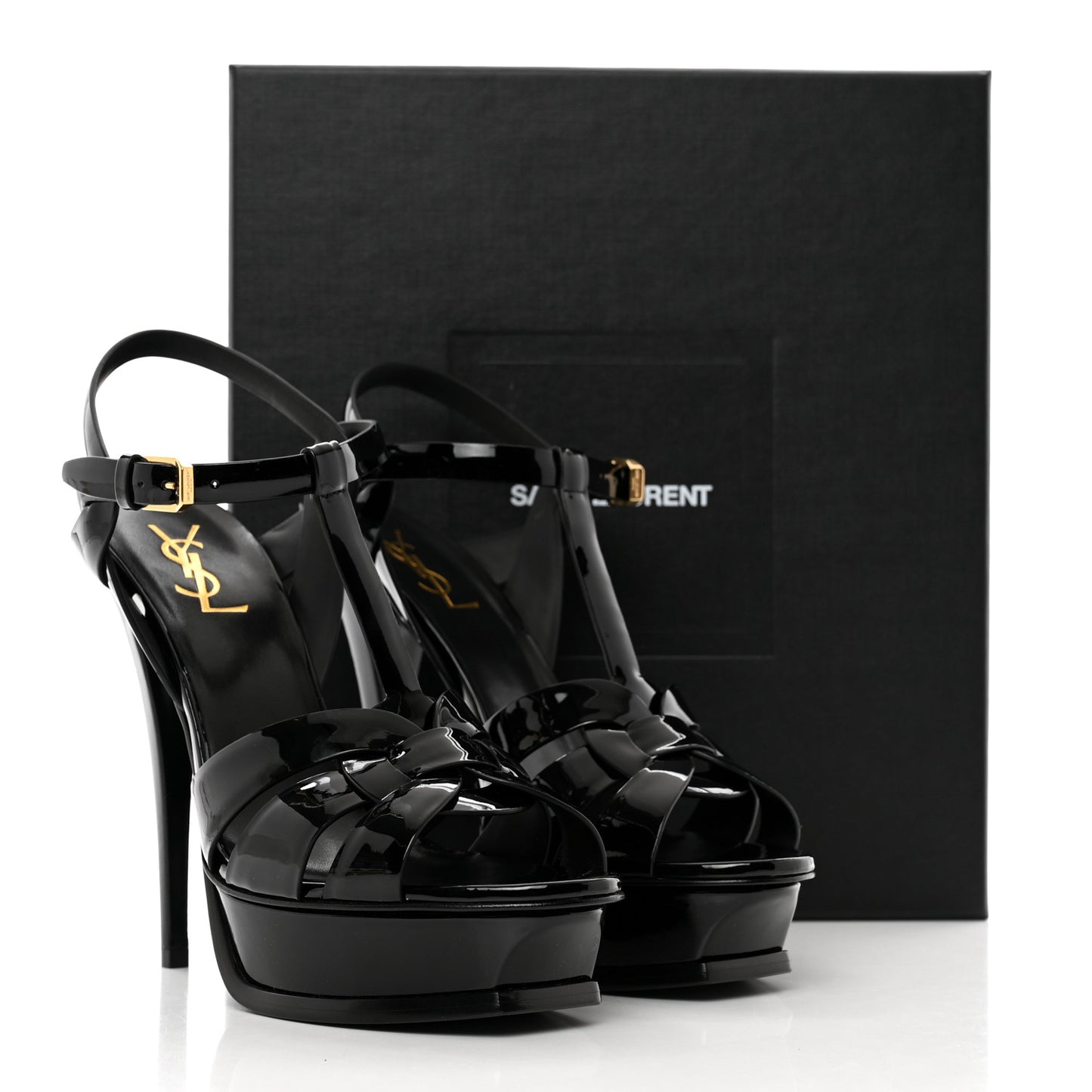 Patent Tribute 105 Platform Sandals 39.5 Black