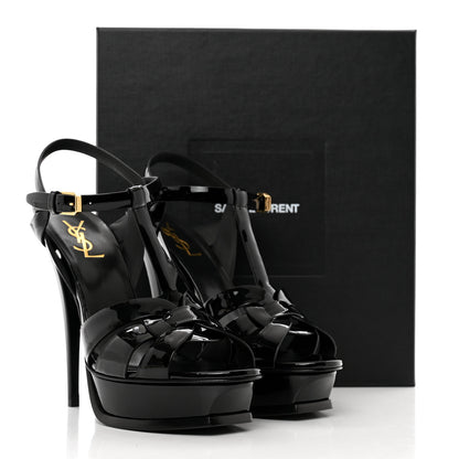 Saint Laurent Patent Tribute 105 Platform Sandals 39.5 Black 8 of 8