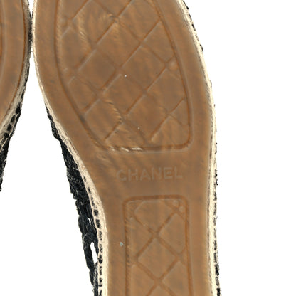 Chanel Woven Fabric Grosgrain CC Espadrilles 41 Black 7 of 12