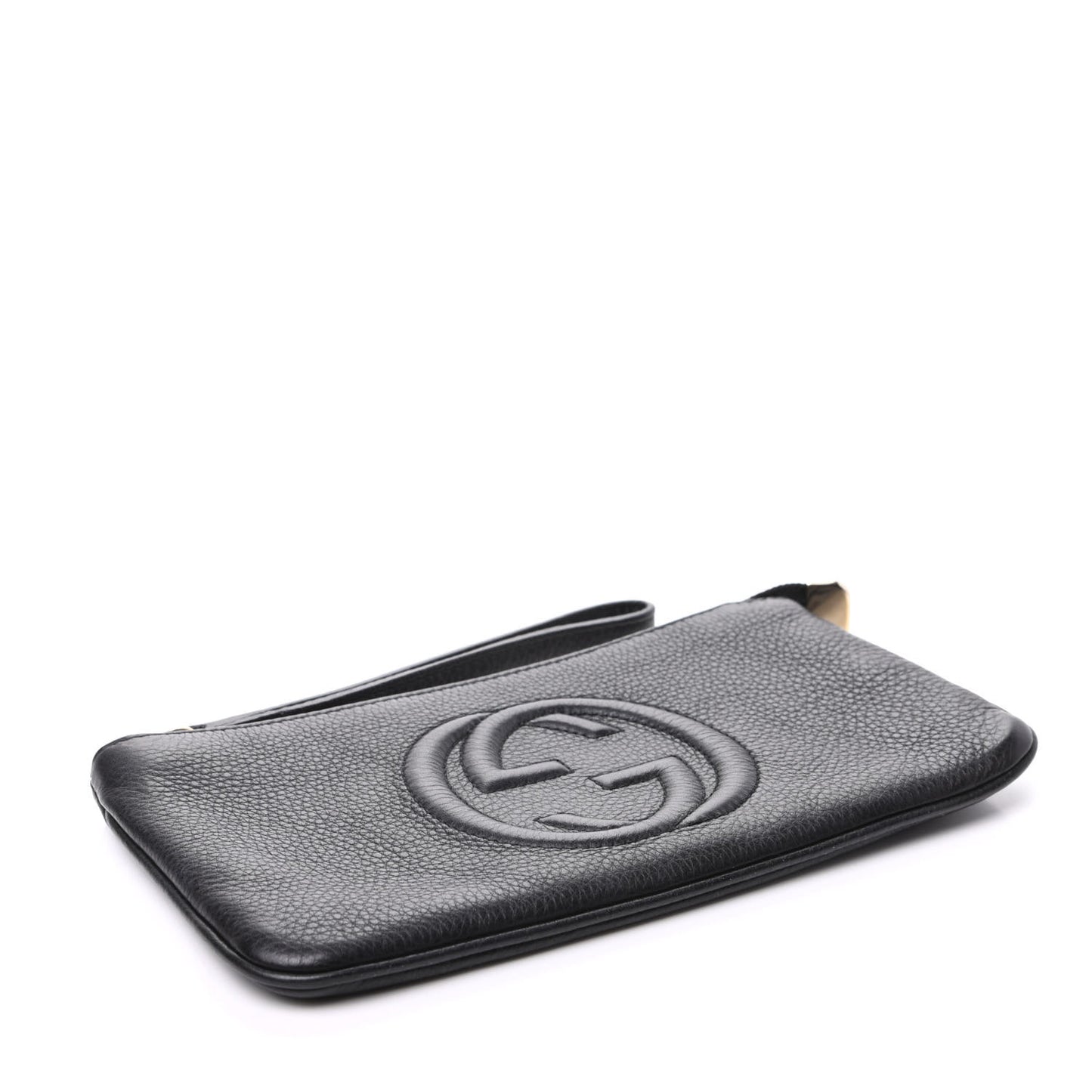 Pebbled Calfskin Soho Wristlet Black