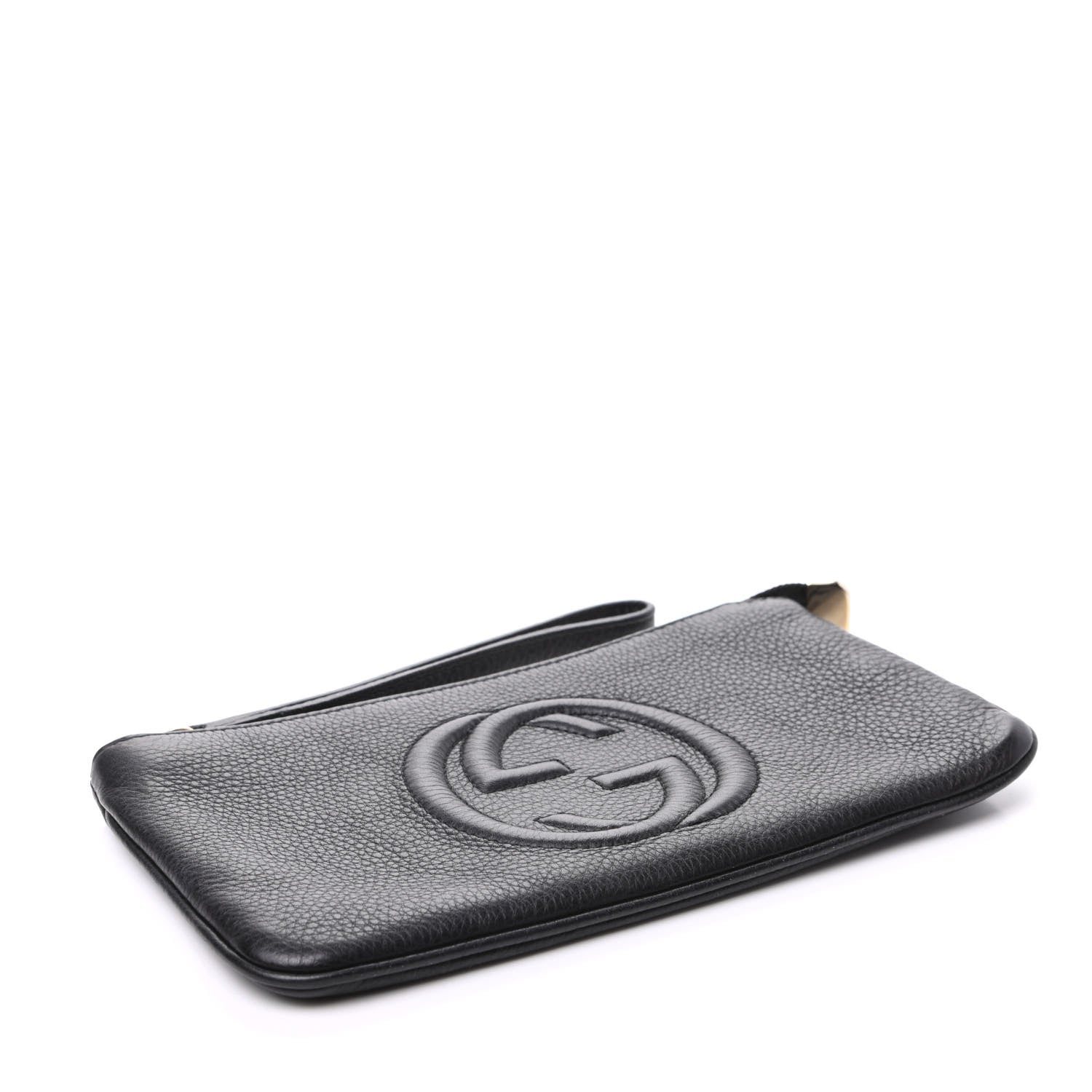 Gucci Pebbled Calfskin Soho Wristlet Black 4 of 9