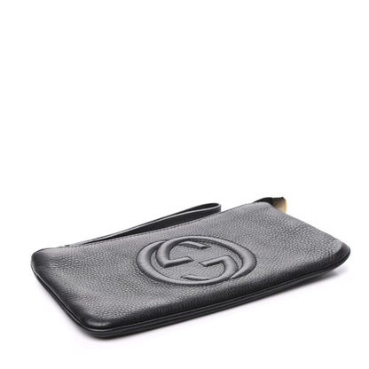 Gucci Pebbled Calfskin Soho Wristlet Black 4 of 9