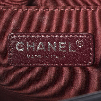 Chanel Calfskin Chevron Quilted Medium Boy Flap Dark Navy Blue 13 of 14