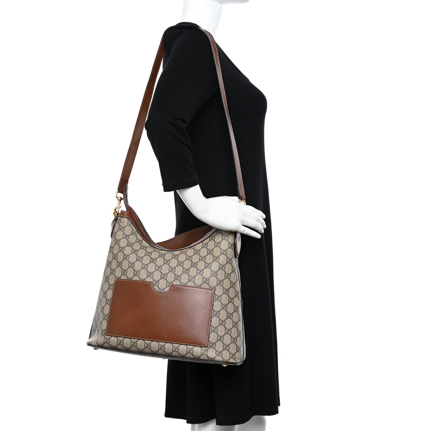 GG Supreme Monogram Linea A Hobo Brown