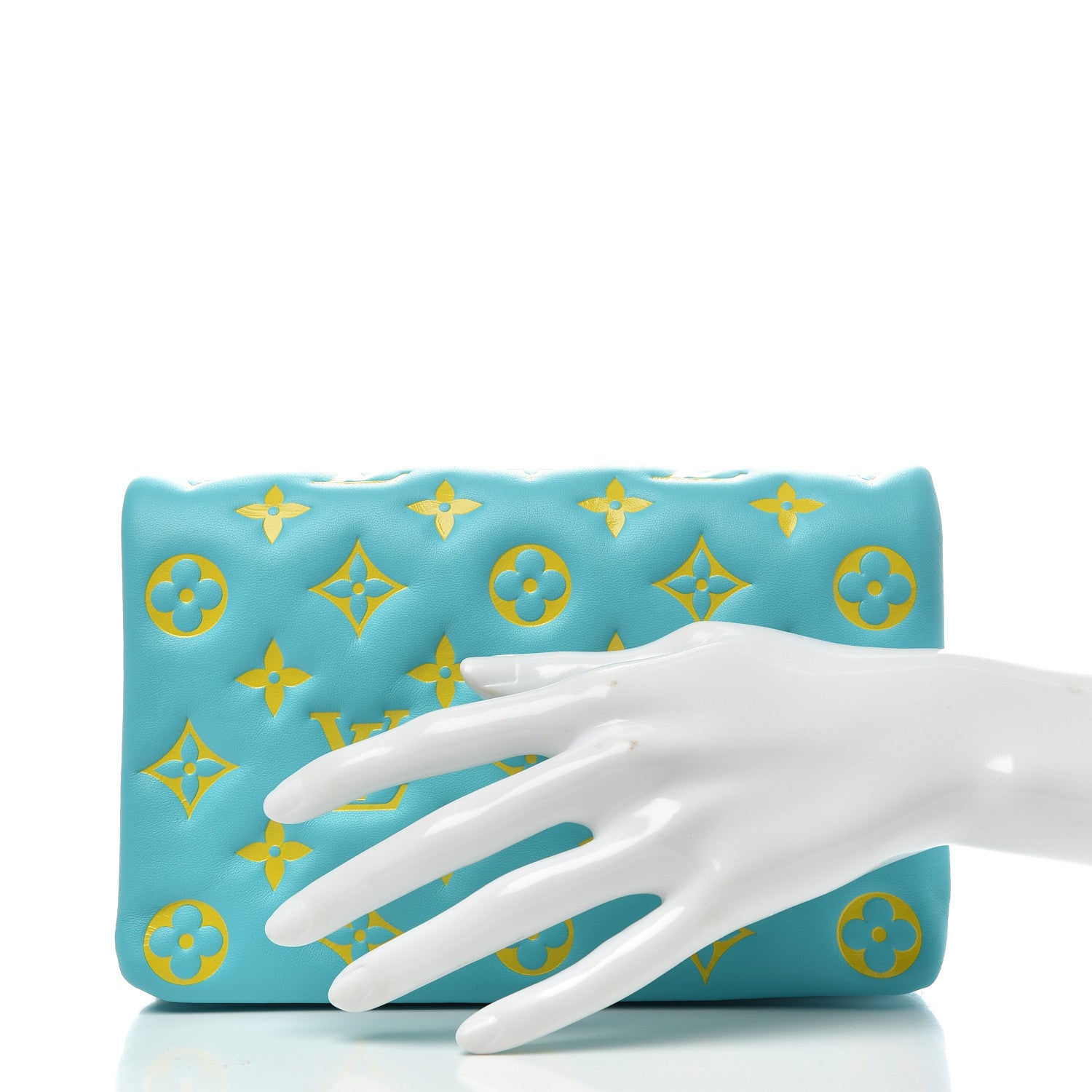 Louis Vuitton Lambskin Embossed Monogram Vuittamins Pochette Coussin Menthe Jaune 2 of 6
