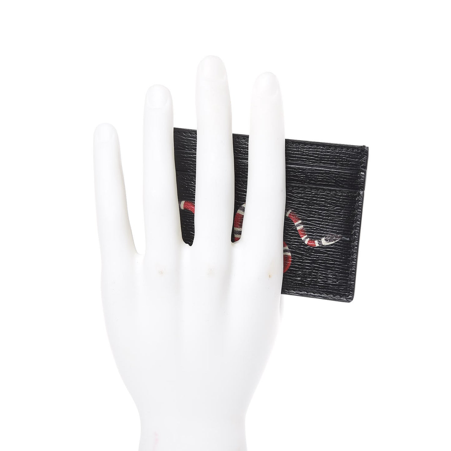 Calfskin Kingsnake Card Holder Black