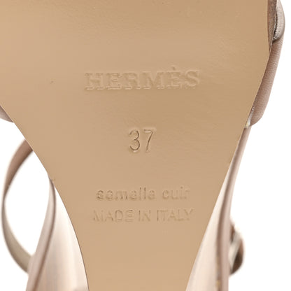 Hermes Calfskin Legend Wedge Sandals 37 Gold 8 of 13