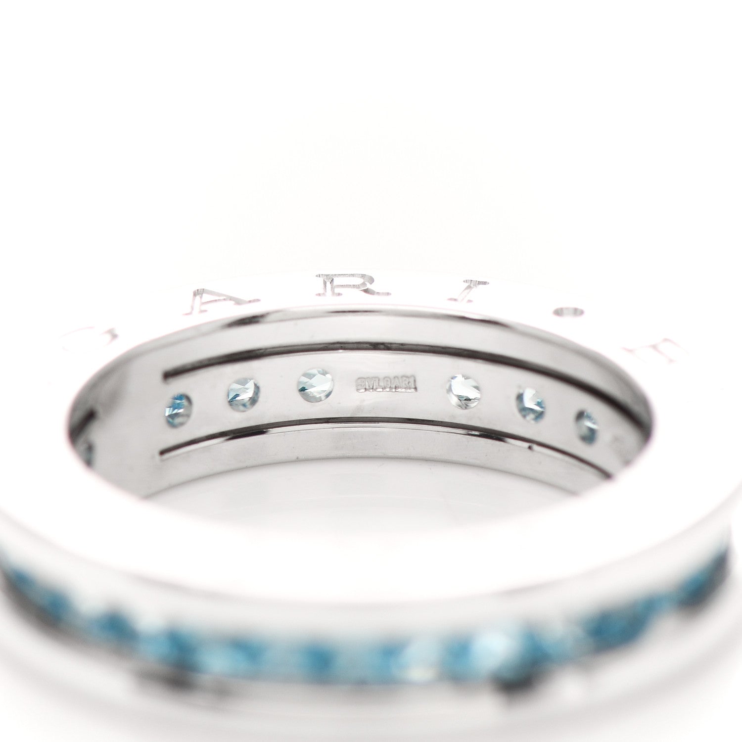 Bulgari 18K White Gold Blue Topaz B.Zero1 One-Band Ring 50 5.25 4 of 6