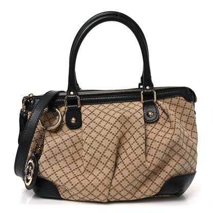 Gucci Diamante Medium Sukey Top Handle Bag Beige Black 1 of 10