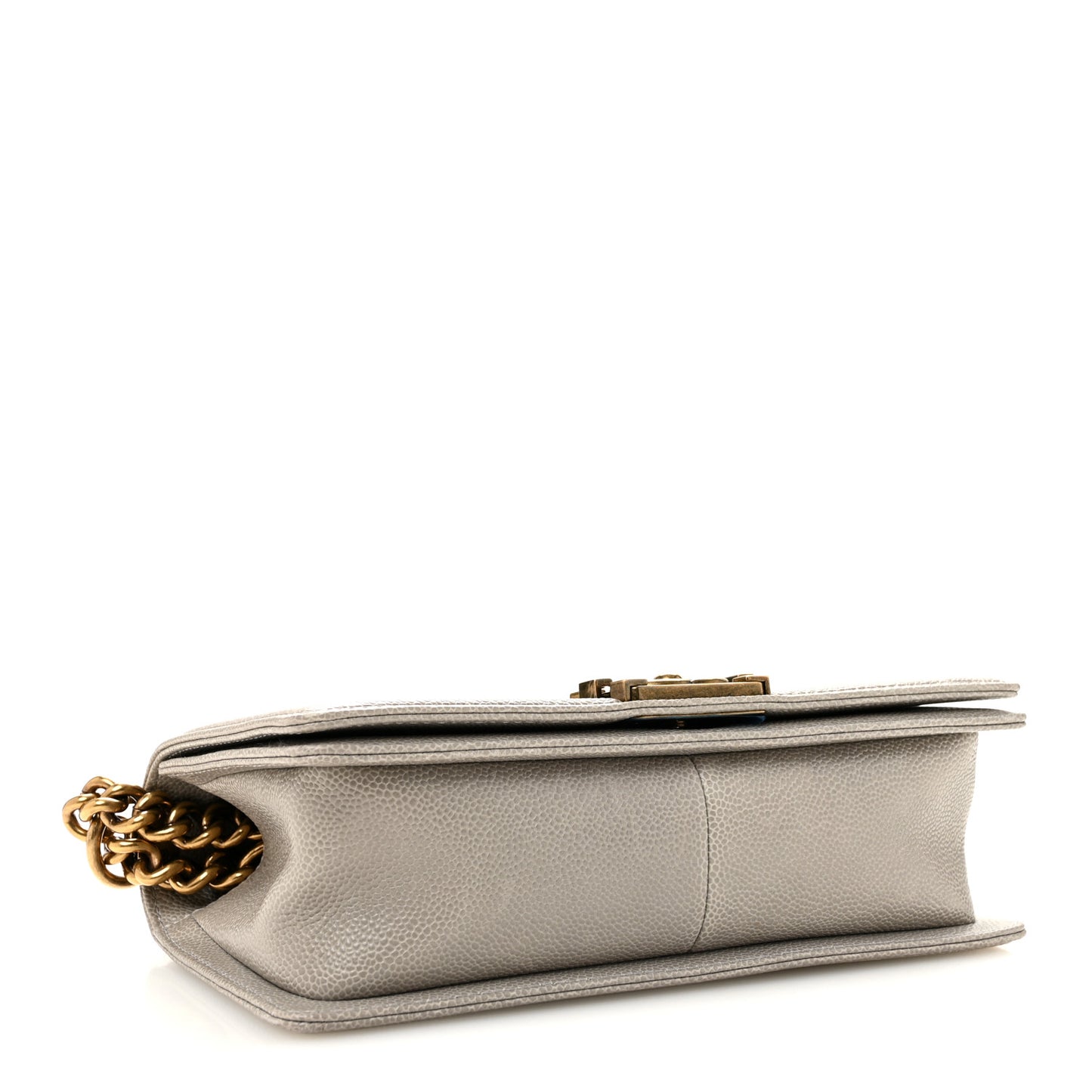 Caviar Quilted Medium Boy Flap Grey