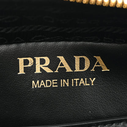 Prada Jacquard Saffiano Triangolo Symbole Embroidered Medium Shoulder Bag Black Corda 6 of 9