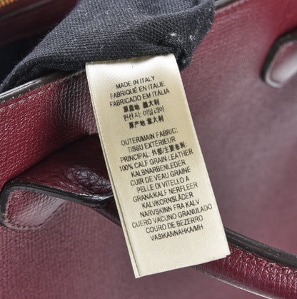 Burberry Grainy Calfskin House Check Medium Banner Tote Mahogany Red 7 of 12