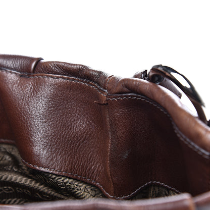 Prada Soft Calf Pleated Two Pocket Hobo Bruciato 11 of 19