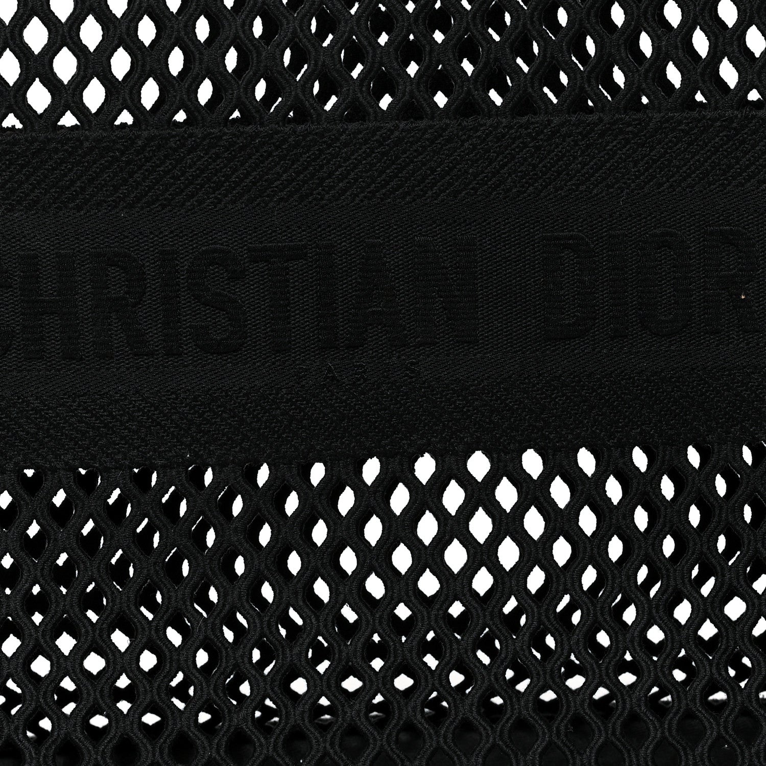 Christian Dior Mesh Embroidered Book Tote Black 8 of 12