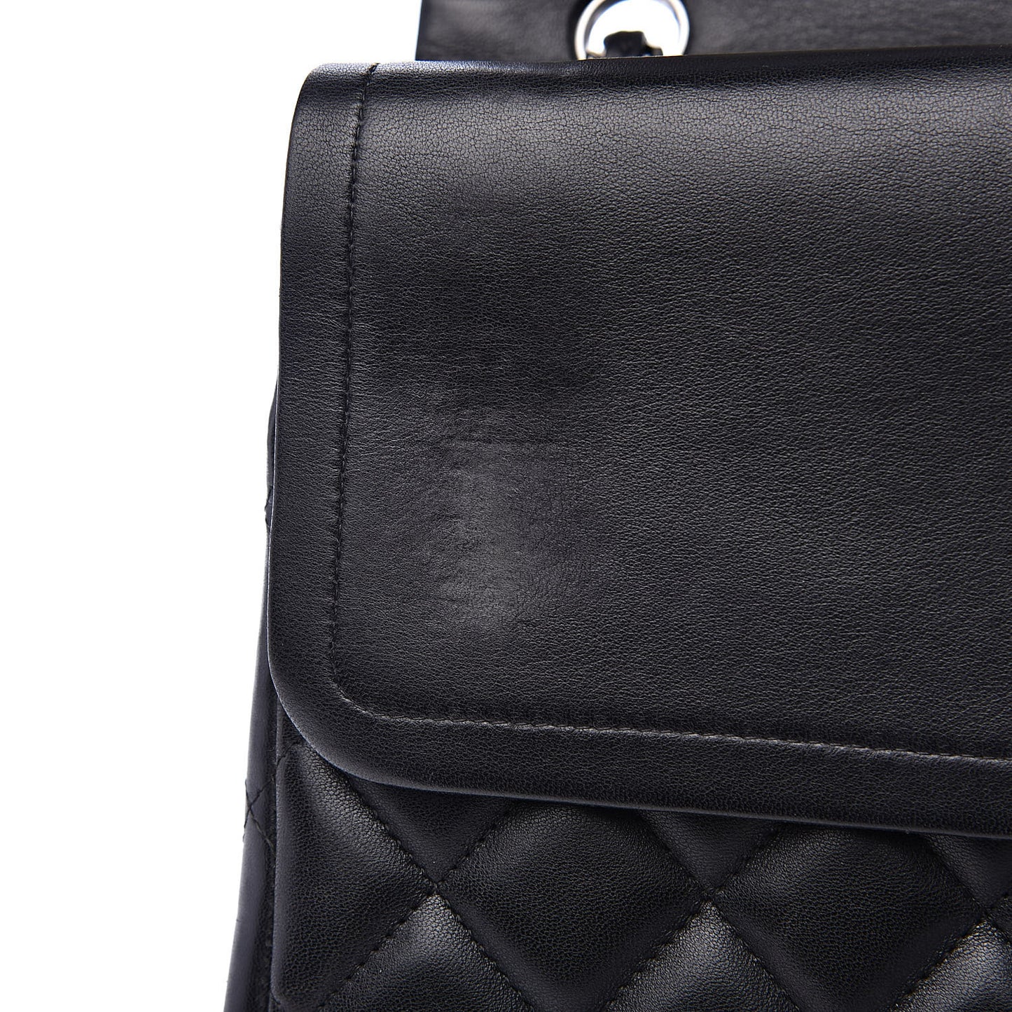 Lambskin Quilted Maxi Double Flap Black