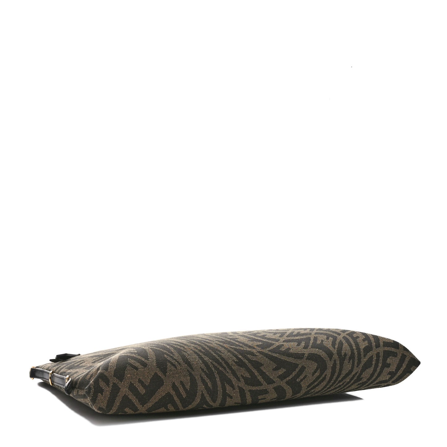 X SARAH COLEMAN Fabric Jacquard FF Vertigo Pochette Tobacco Moro Black