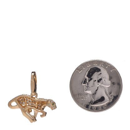 Cartier 18K Yellow Gold Diamond Emerald Panthère Pendant 2 of 4