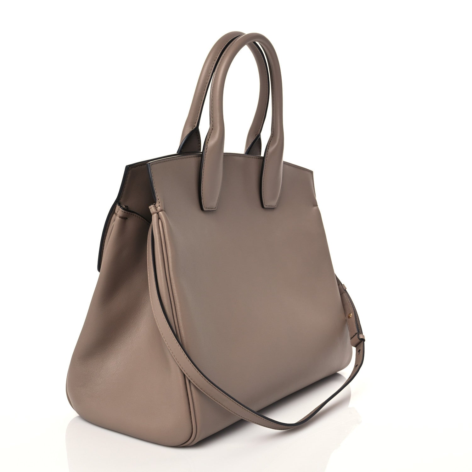 Salvatore Ferragamo Calfskin Medium Studio Bag Caraway Seed 2 of 7