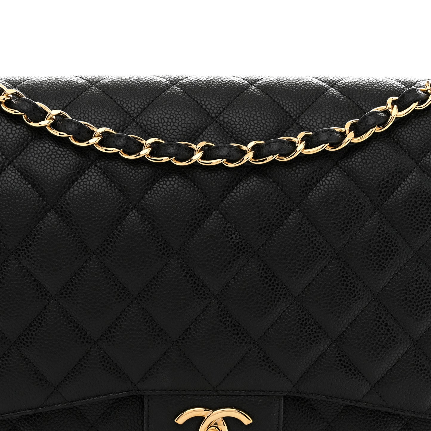 Caviar Quilted Maxi Double Flap Black