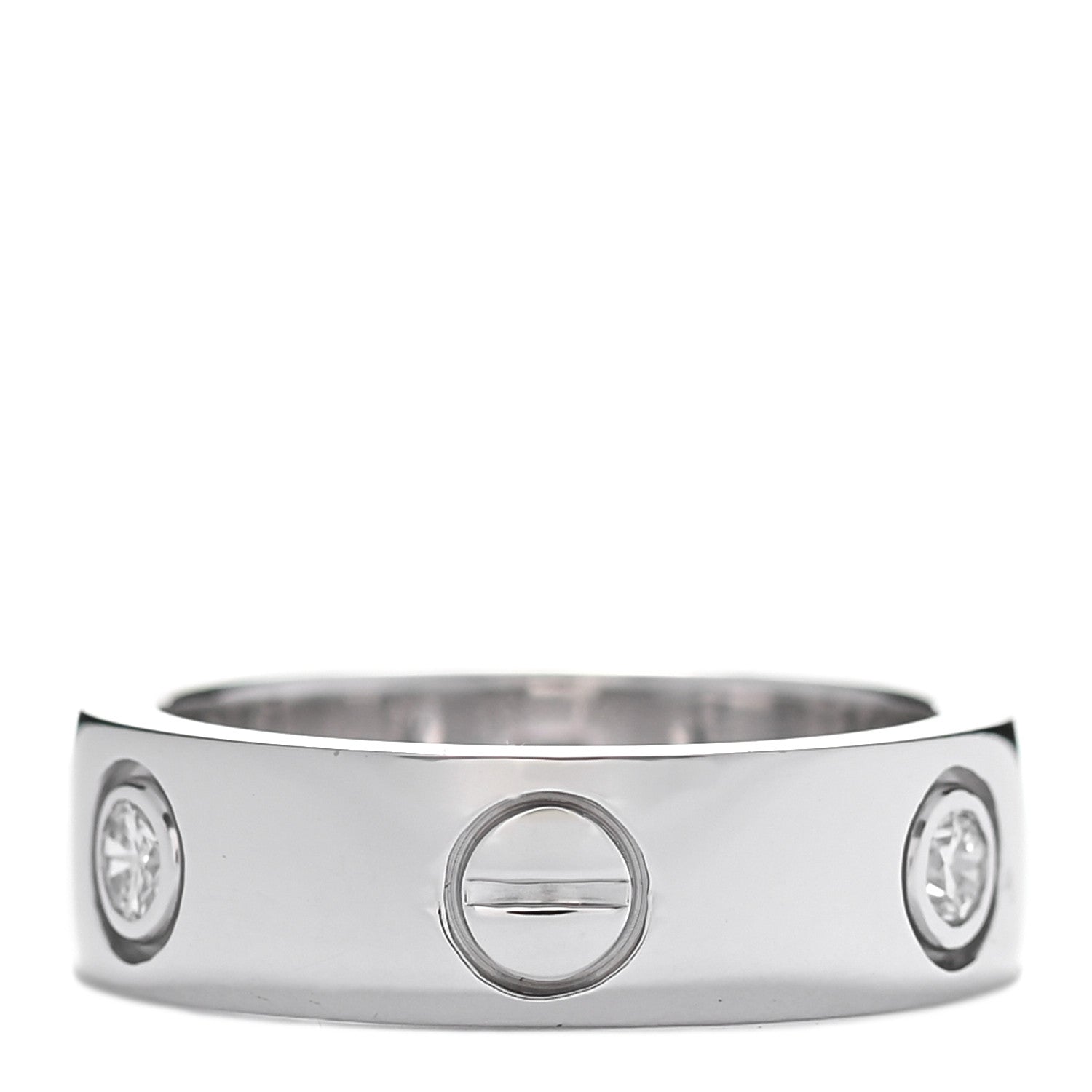 Cartier 18K White Gold 3 Diamond 5.5mm LOVE Ring 49 4.75 3 of 6