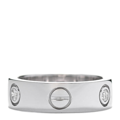 Cartier 18K White Gold 3 Diamond 5.5mm LOVE Ring 49 4.75 3 of 6
