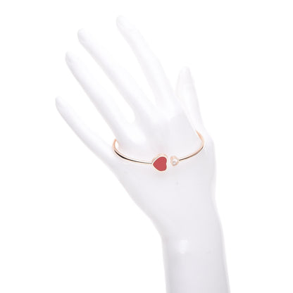 Chopard 18K Rose Gold Diamond Happy Hearts Bangle Bracelet Red 2 of 6