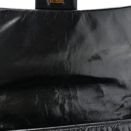 Chanel Glazed Calfskin Castle Rock Large Flap Black Burgundy 11 of 15