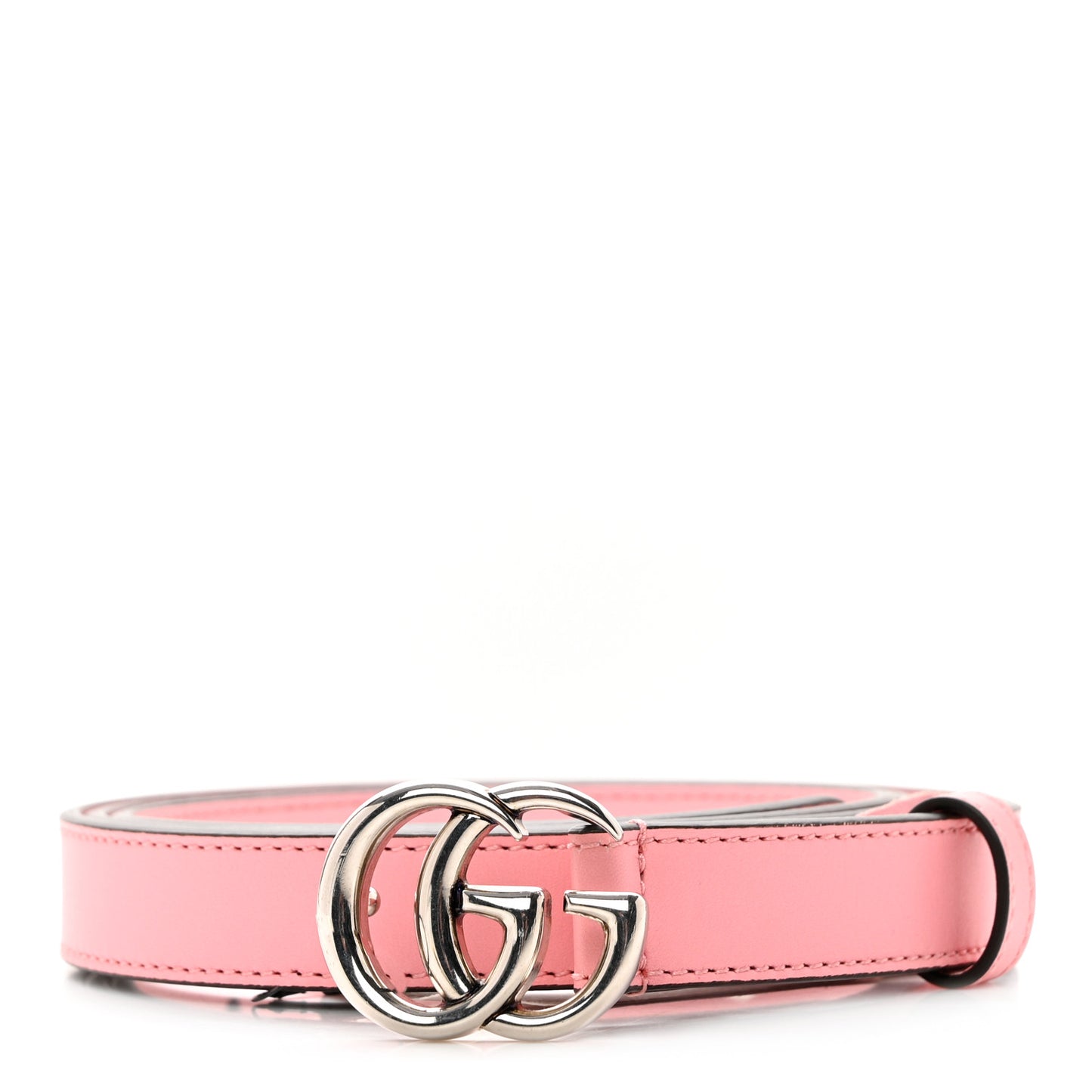Moon Calfskin Palladium Double G 20mm Belt 100 40 Wild Rose